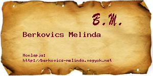 Berkovics Melinda névjegykártya