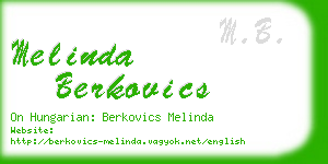 melinda berkovics business card